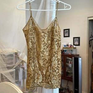 Victoria’s Secret Vintage Gold Lace Cami Tank